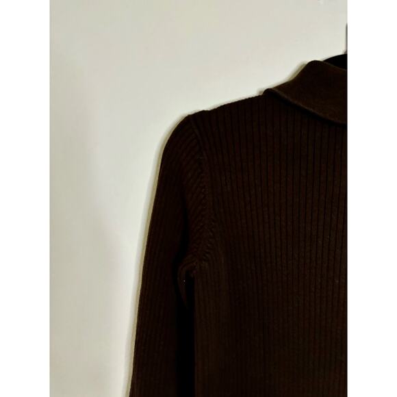 LAUREN Ralph Lauren sweater Brown Size Medium 3/4 Button Long Sleeve - Picture 12 of 15